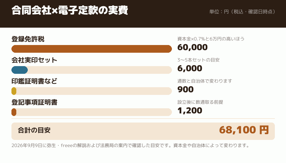 合同会社×電子定款の実費