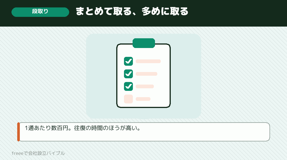 窓口に行く回数を減らす段取り