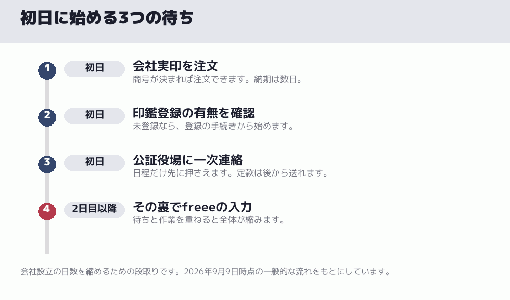 初日に始める3つの待ち
