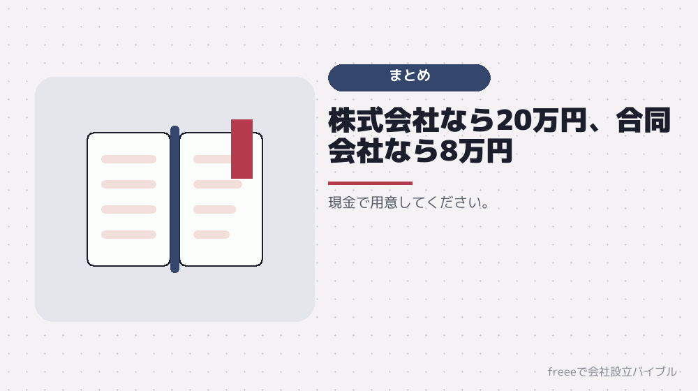 まとめ：資本金とは別に、20万円