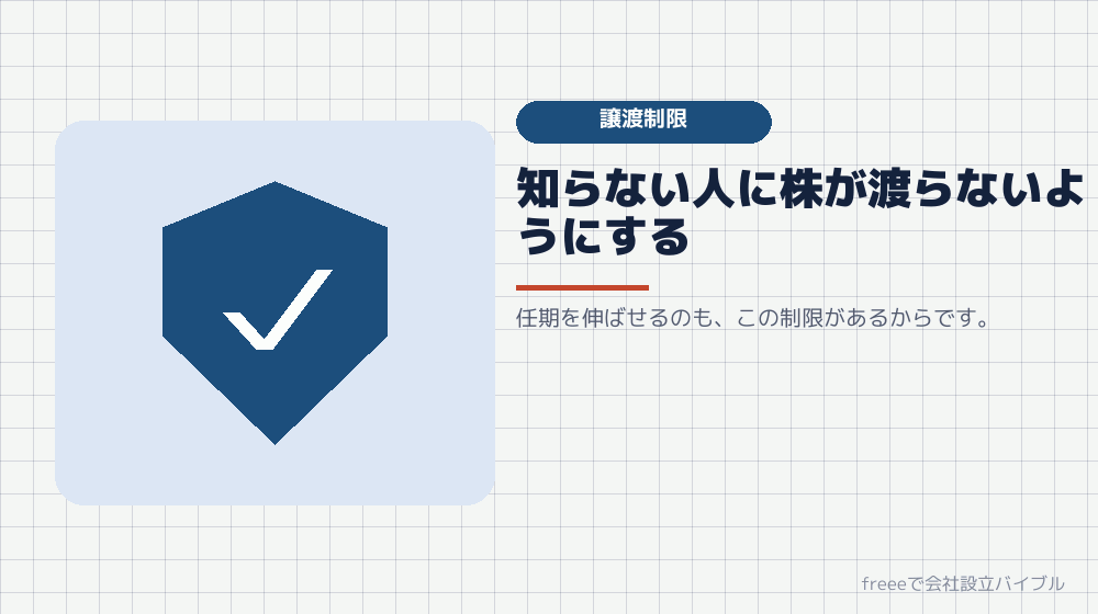 株式の譲渡制限は、ほぼ必ず付ける