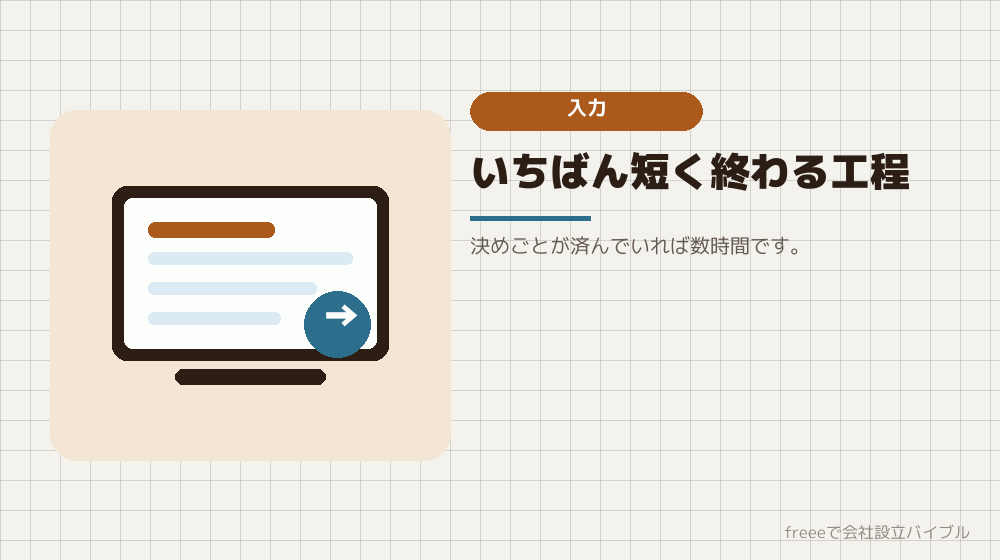 工程3:freeeへの入力と書類作成(0.5〜1日)