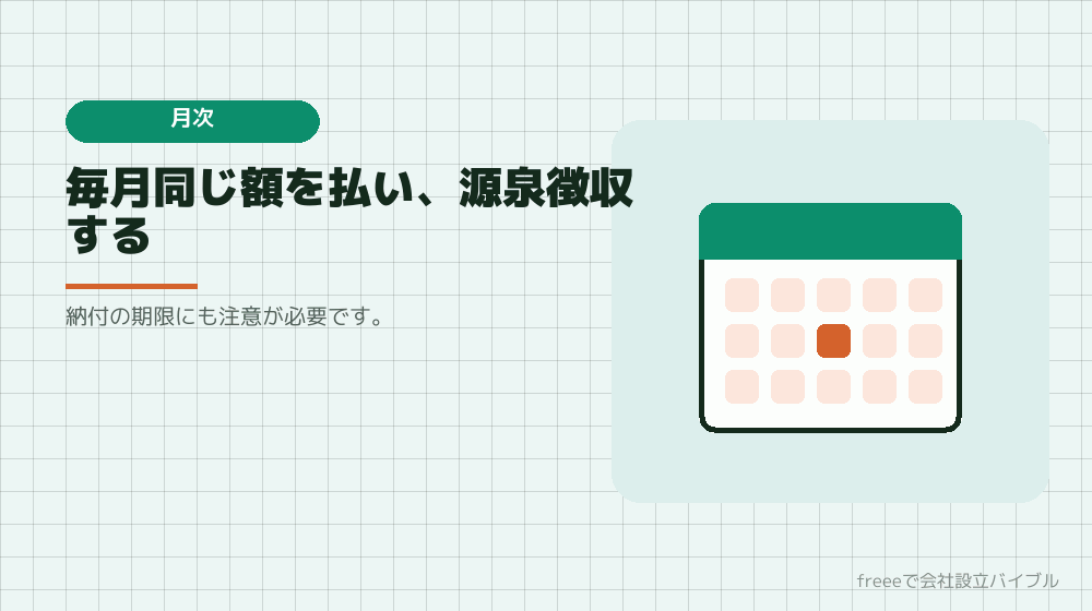 月ごとにやること:役員報酬と源泉所得税